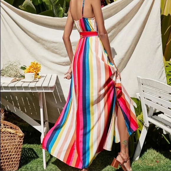 Boho striped belted cami dress - Picture 6 of 6